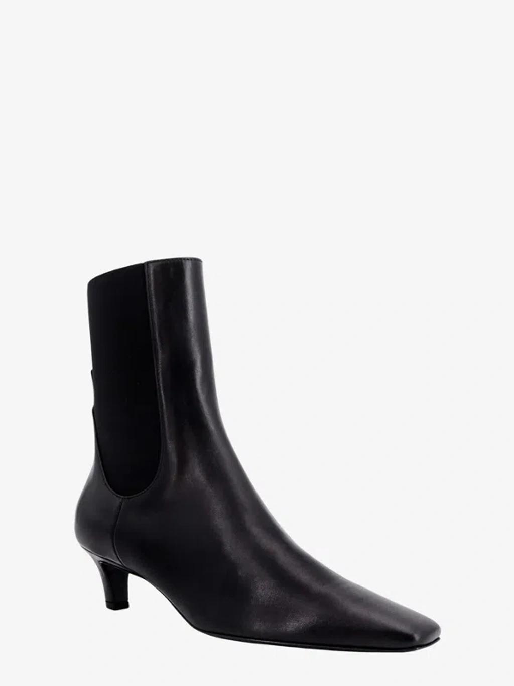 Leather Ankle Boots In Black Product Image