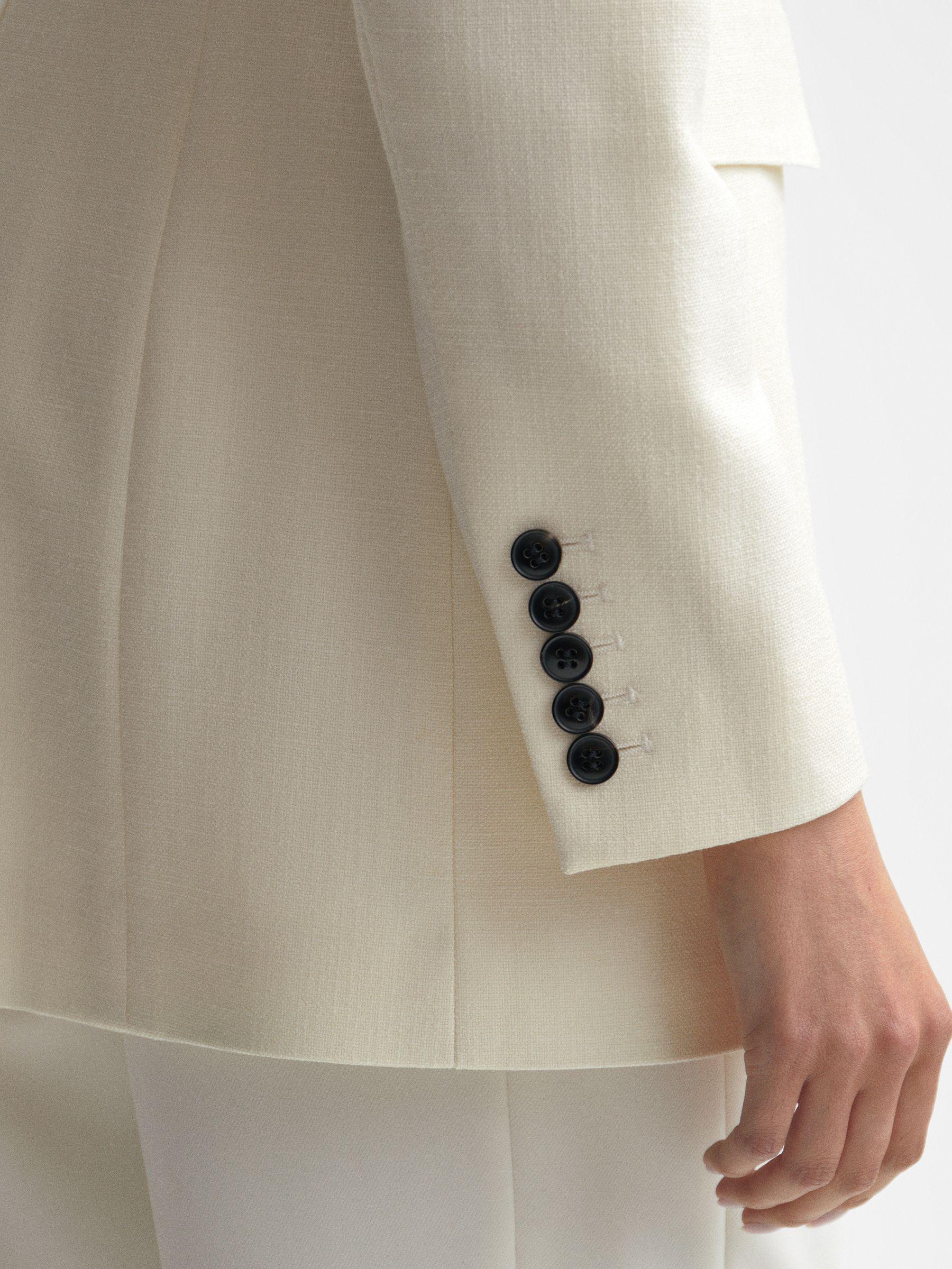 Single Breasted Blazer in White Product Image