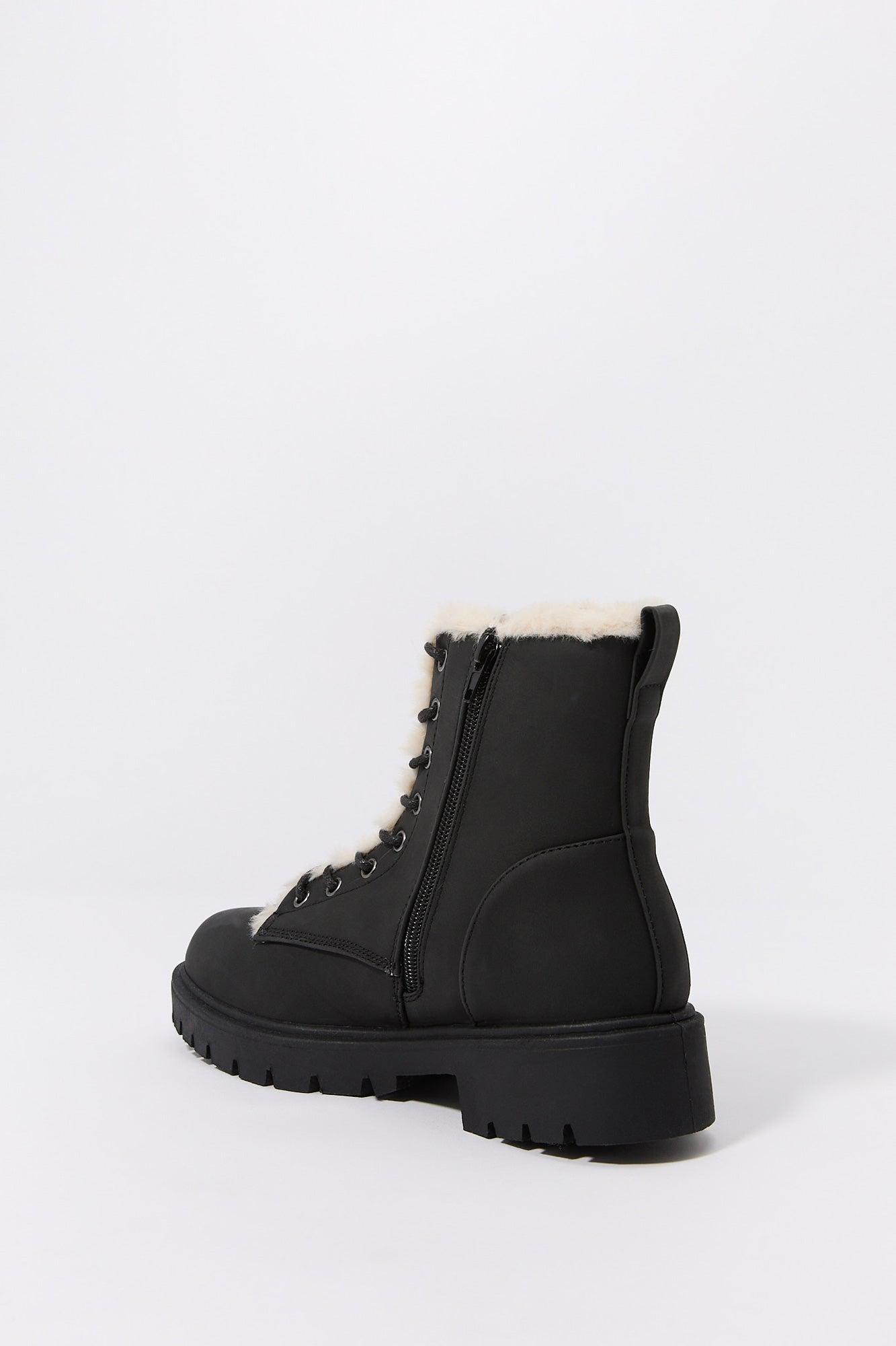 Faux Fur Lined Lace Up Boot Female Product Image