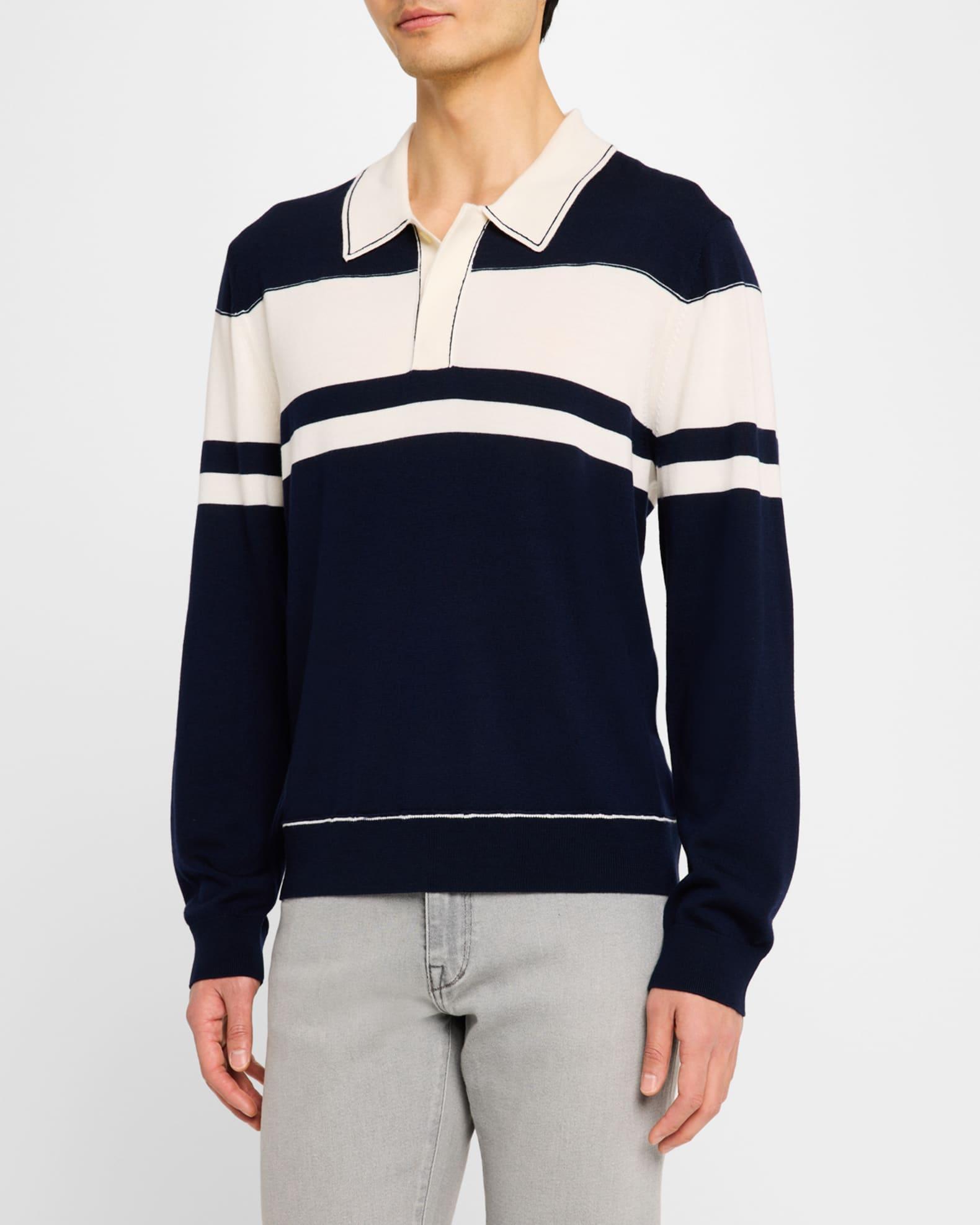 Men's Louis Wool Stripe Polo Sweater Product Image
