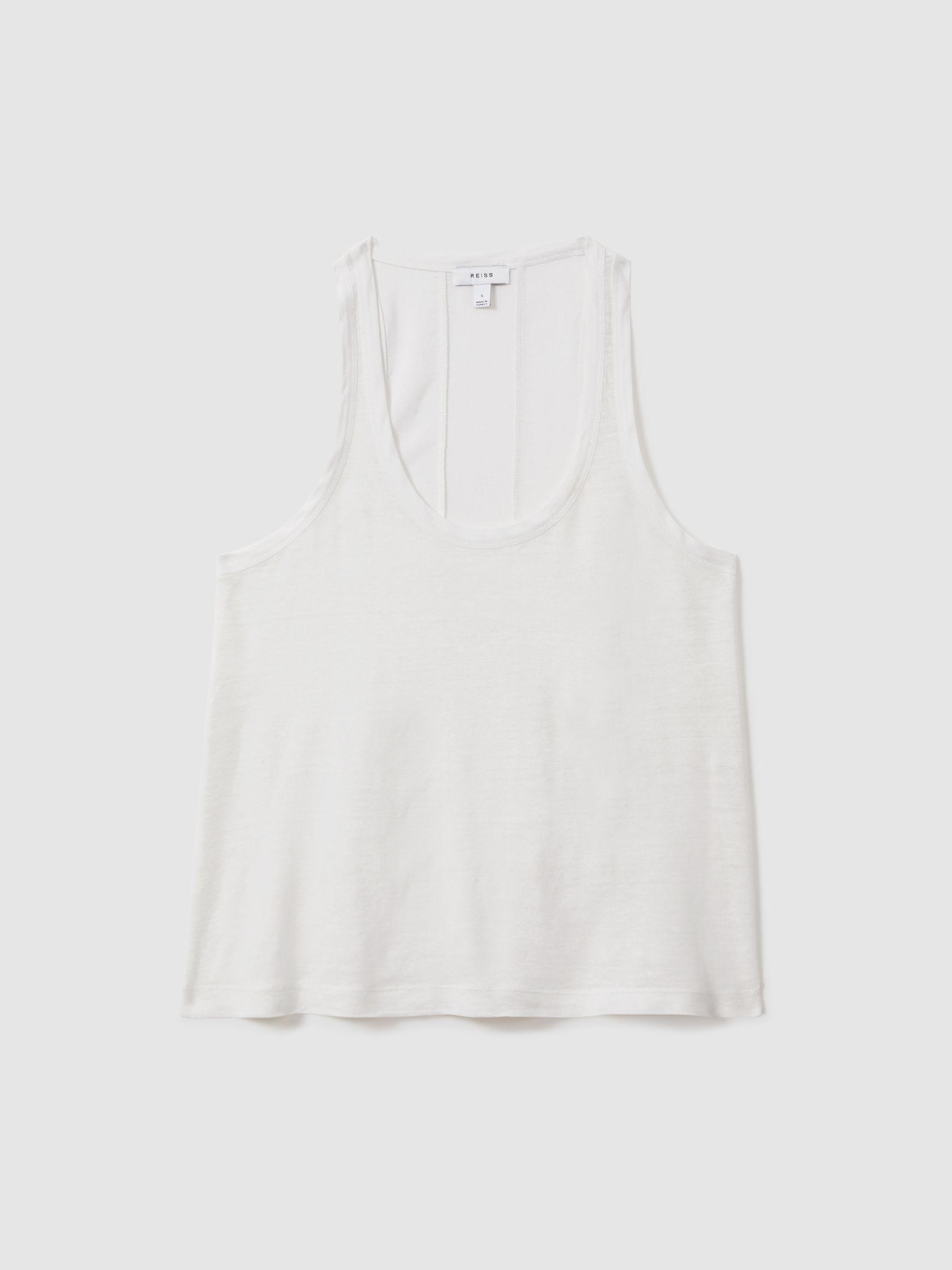 Scoop Neck Vest in White Product Image
