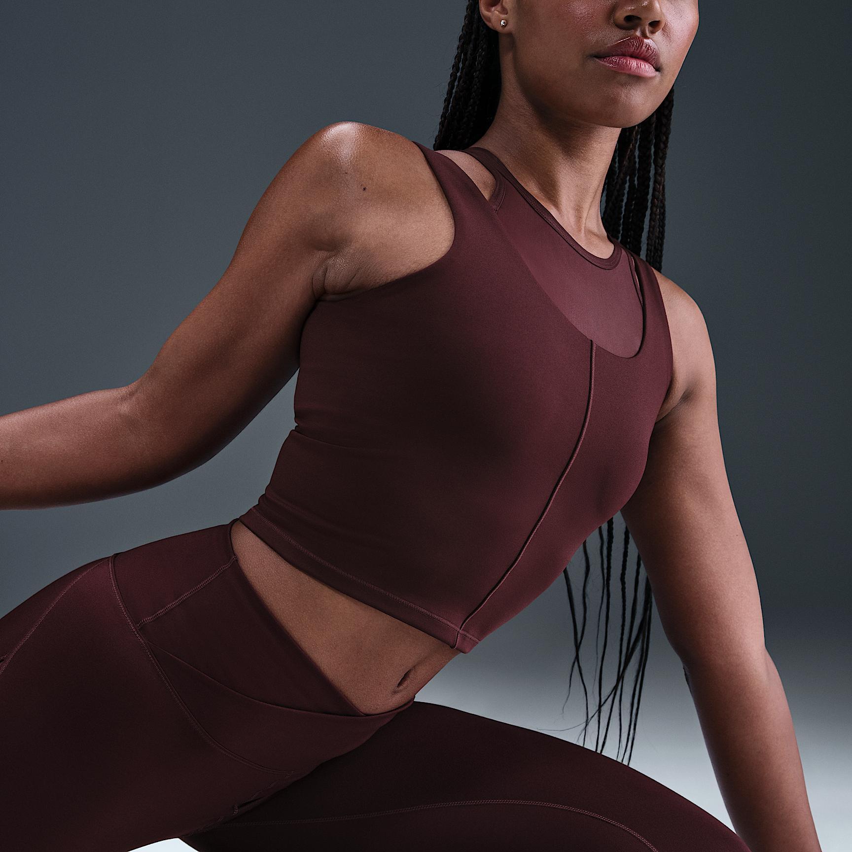 Nike Womens One Fitted Dri-FIT Cropped Tank Top | HV3653-652 Product Image