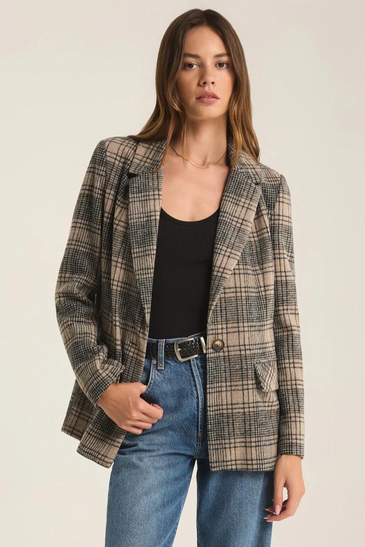 Kingston Relaxed Plaid Blazer Product Image