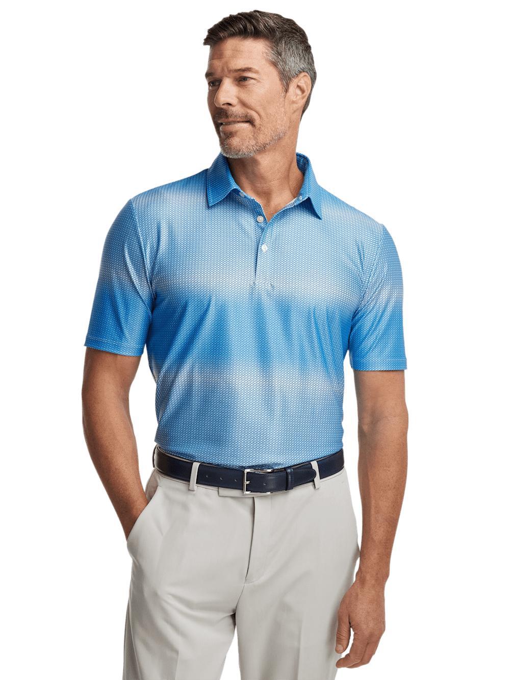 Performance Blend Three Button Polo - Blue Product Image