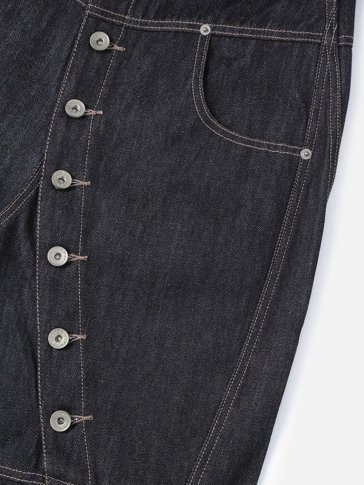 Aelfric Eden Irregular Button Raw Jeans Product Image
