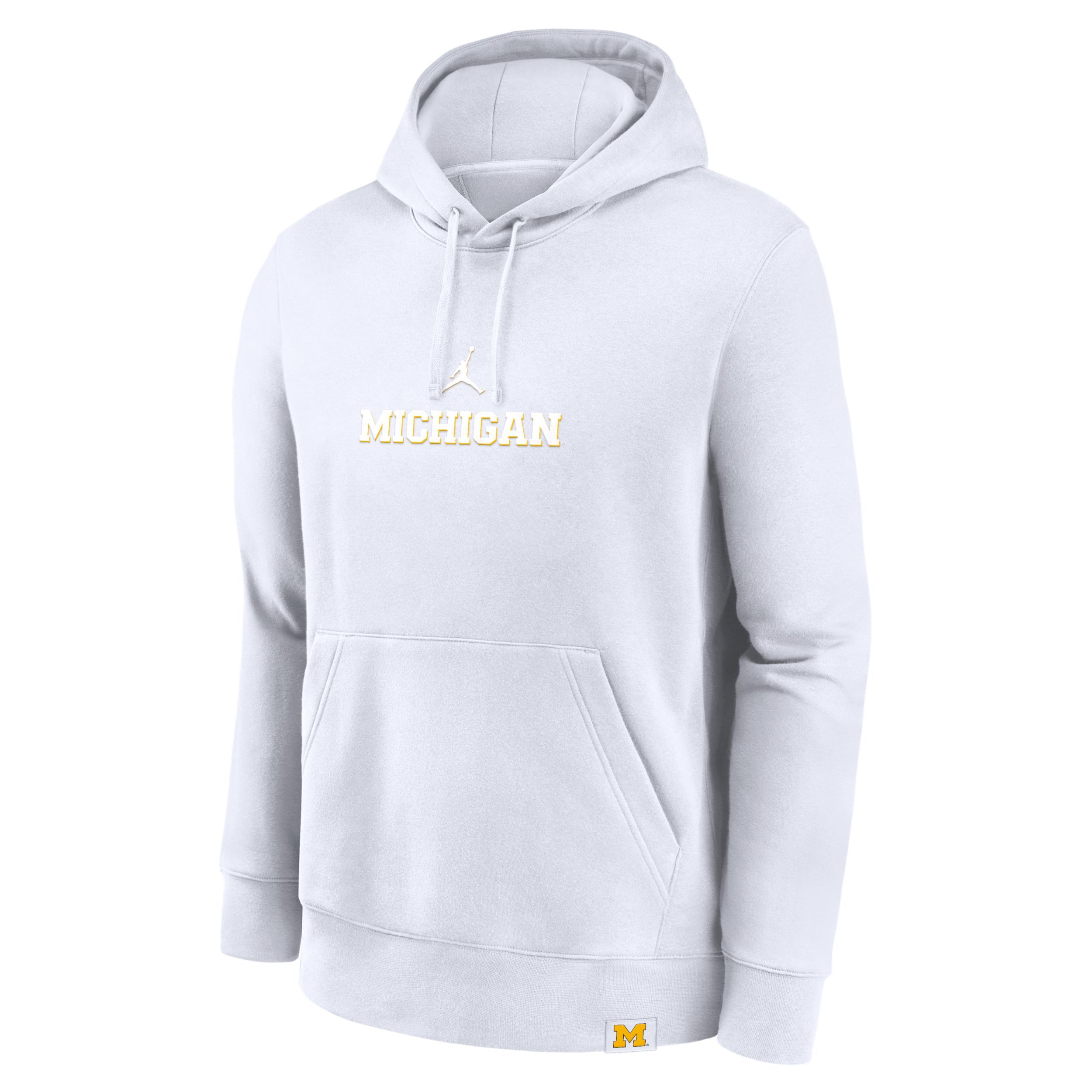 Michigan Wolverines Statement Wordmark Lockup Heavyweight Nike Mens College Pullover Hoodie | 0JD110AMWN-JU7 Product Image