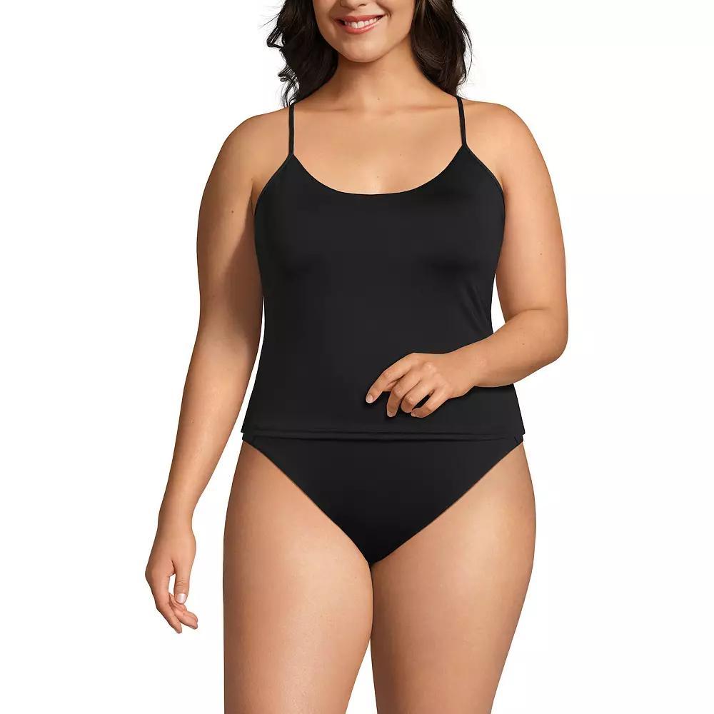 Plus Size Lands' End Adjustable Strappy Back Tankini Top, Women's, Size: 22 W, Black Product Image