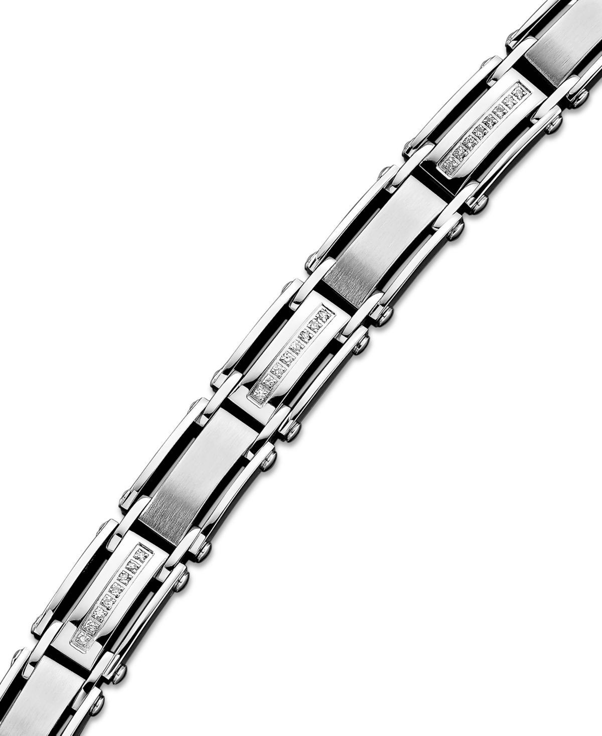 Mens Diamond Bracelet in Stainless Steel (1/2 ct. t.w.) Product Image