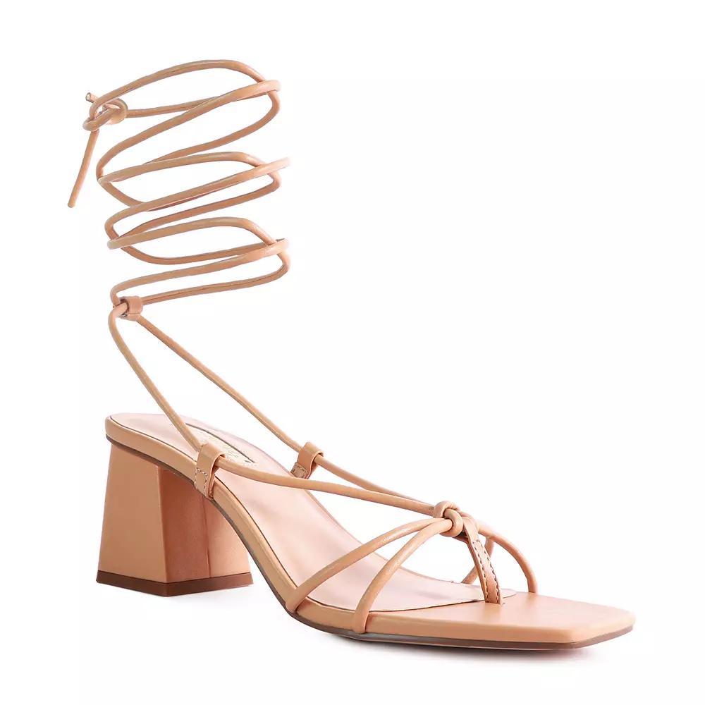 London Rag Spruce Women's Block Heel Sandals, Size: 9, Beige Product Image