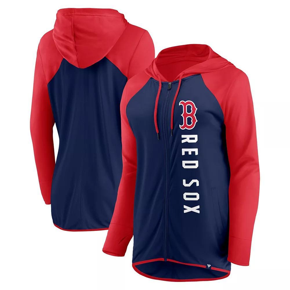 Women's Fanatics Branded Navy/Red Boston Red Sox Forever Fan Full-Zip Hoodie Jacket, Size: XL, Blue Product Image