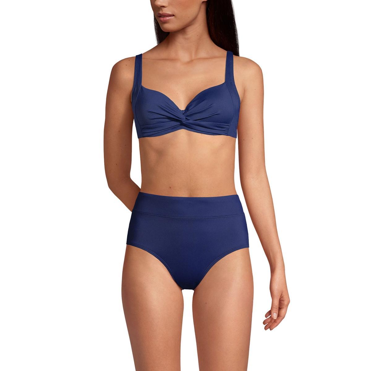 Womens Lands End Twist-Front Underwire D-Cup Bikini Top Product Image