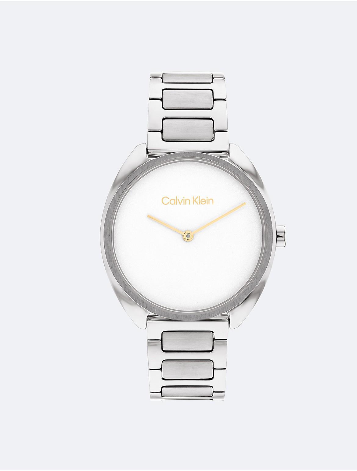 Calvin Klein Womens Silver-Tone Stainless Steel Bracelet Watch 34mm Product Image