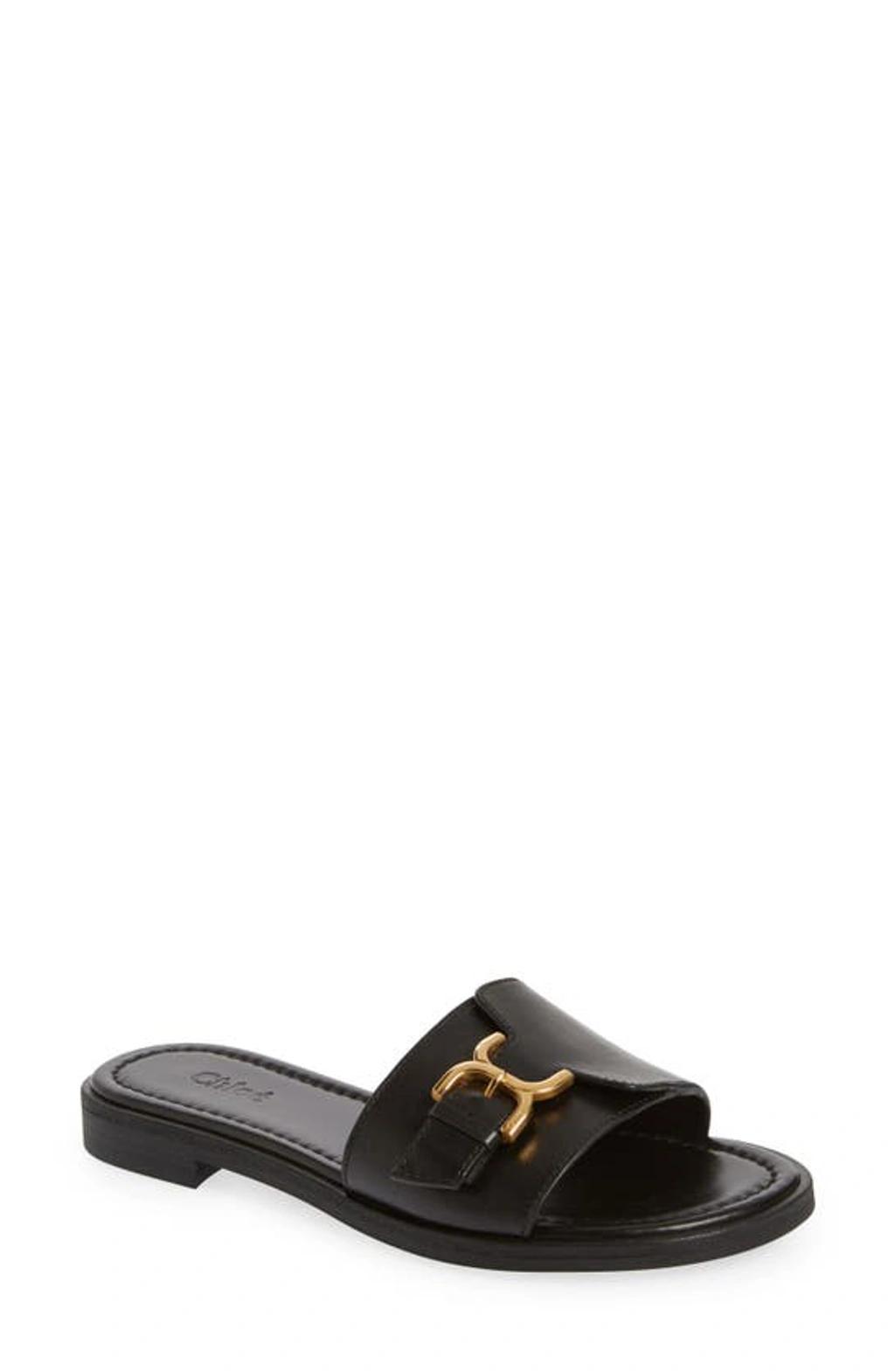 Womens Marcie Leather Slides Product Image