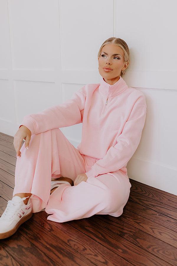 Cozy Lifestyle Vintage Wash Pullover in Pink Product Image