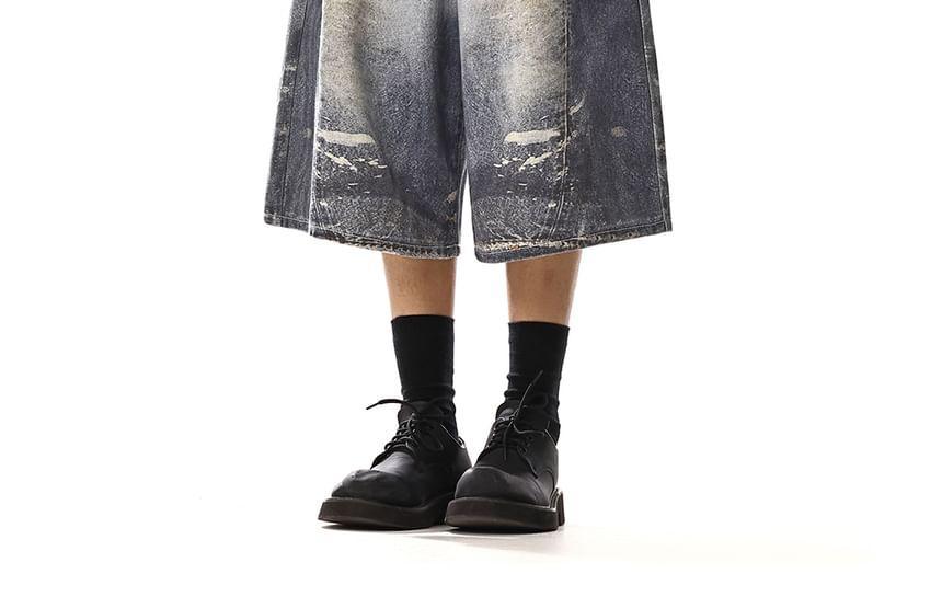 Mid Rise Patterned Print Jorts Product Image