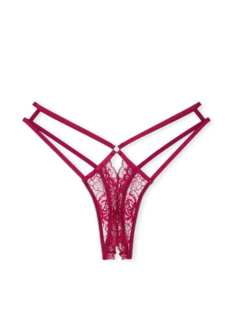 Rose Lace Crotchless Panty Product Image