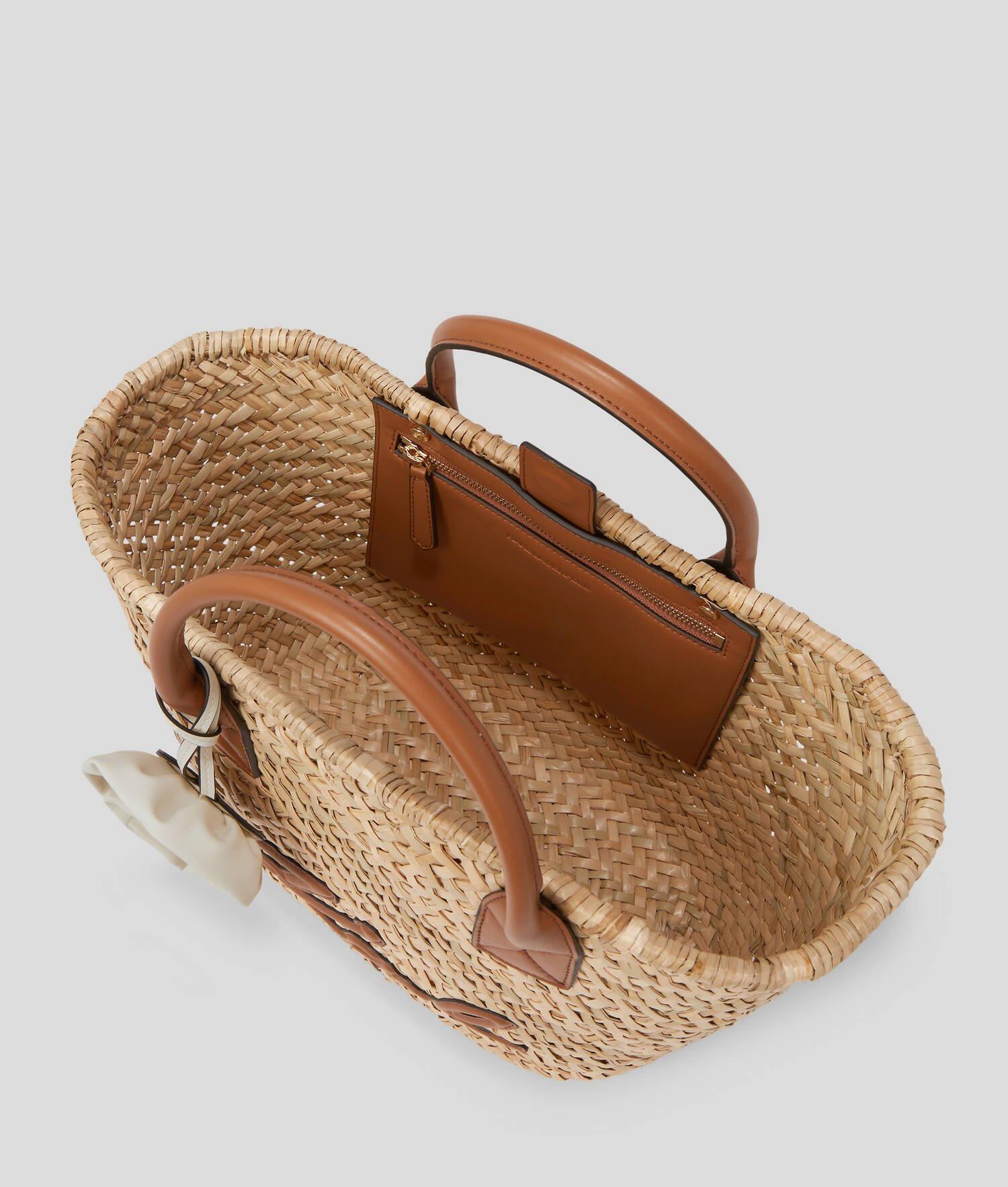 K/SIGNATURE MEDIUM RAFFIA TOTE BAG Product Image