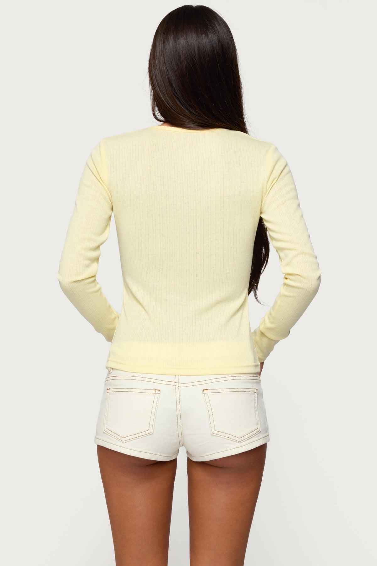 Maeva Button Up Pointelle Top Product Image