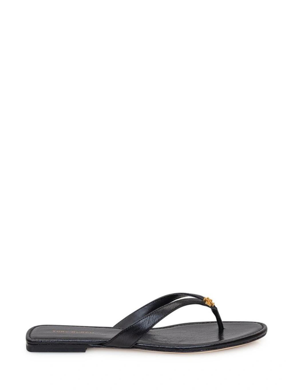 TORY BURCH Capri Medallion Flip Flop Sandals In Black Product Image