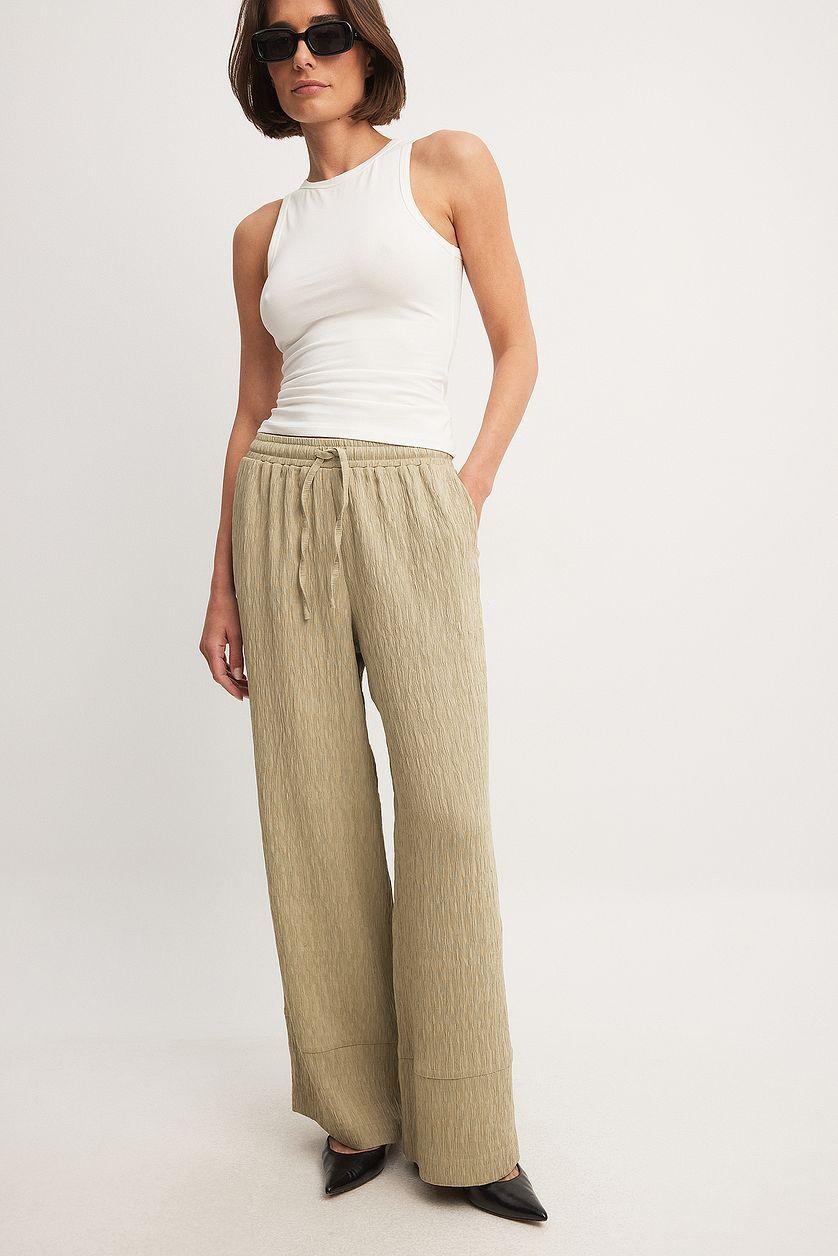 Structured Elastic Waist Trousers Product Image