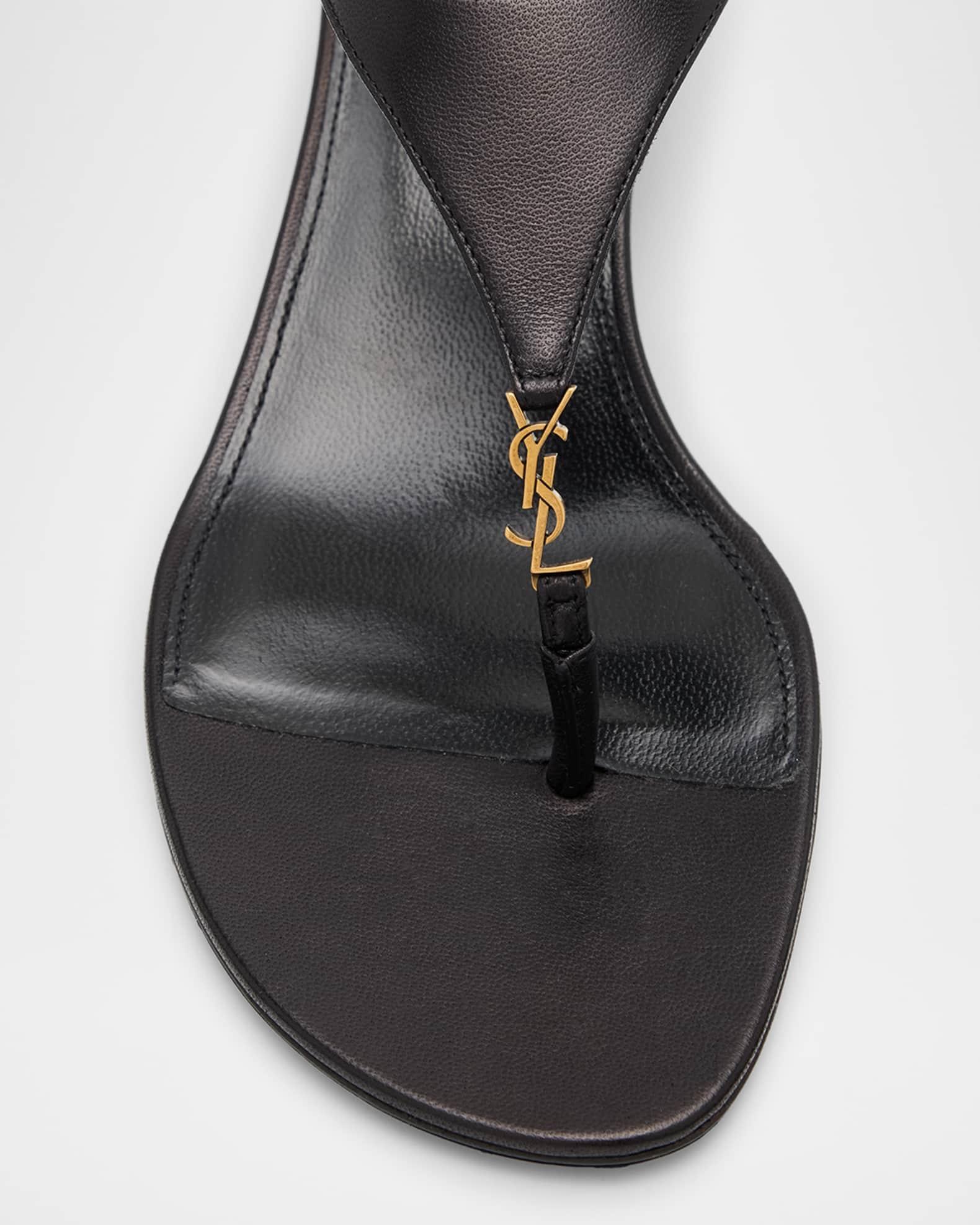 Cassandra Leather YSL Wedge Sandals Product Image