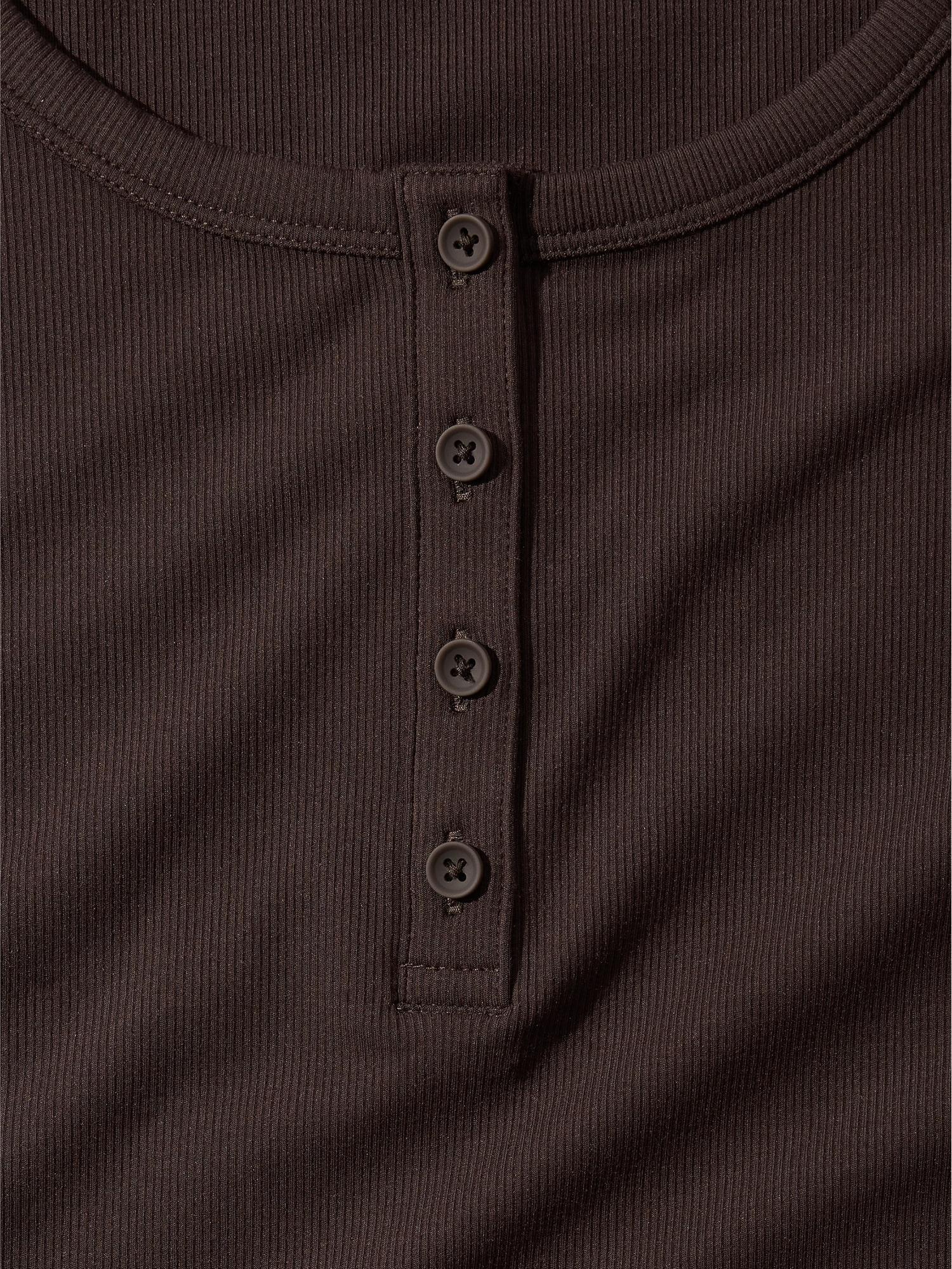 Signature Rib Henley Top Product Image