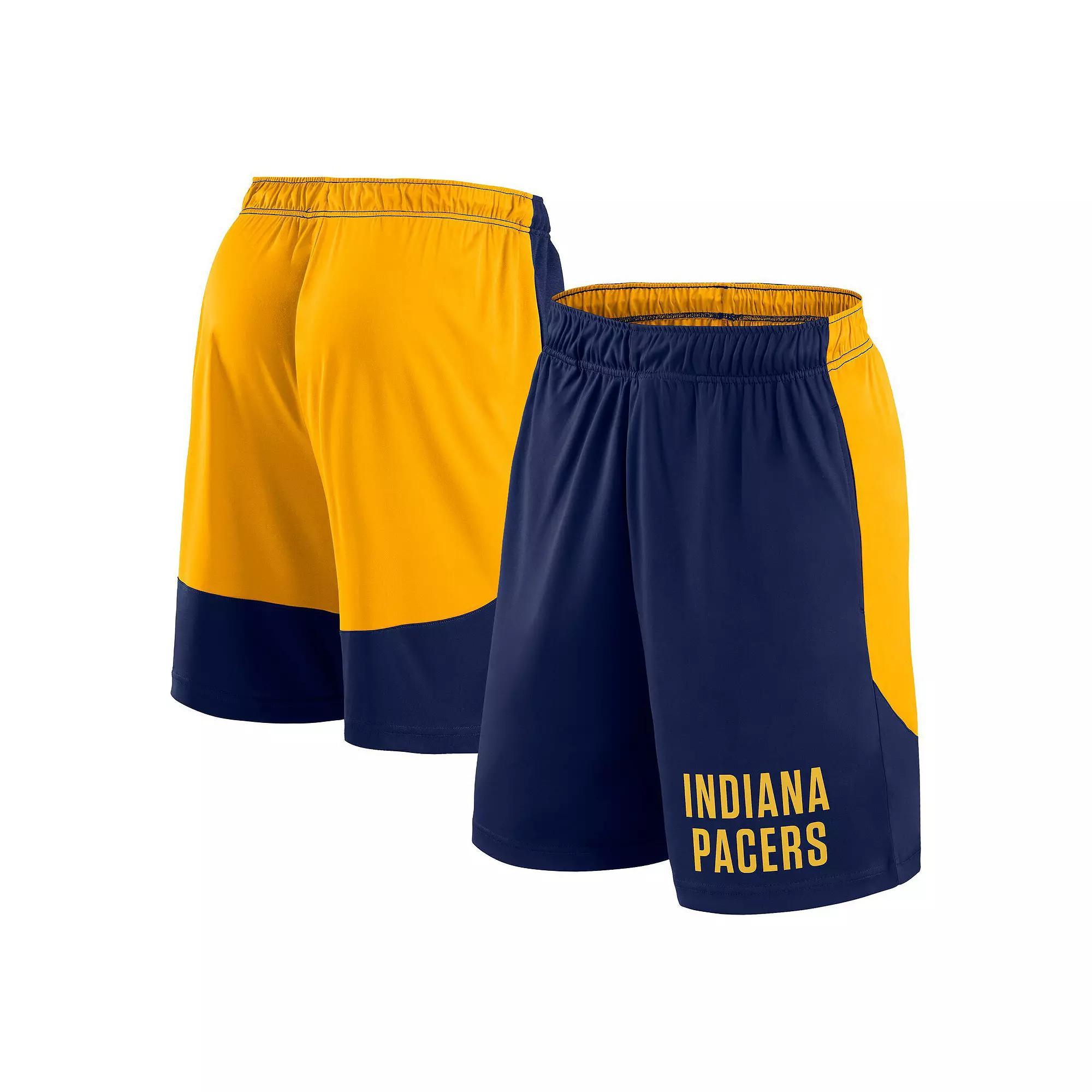 Men's Navy/Gold Indiana Pacers Launch Performance Shorts, Size: XL, Blue Product Image