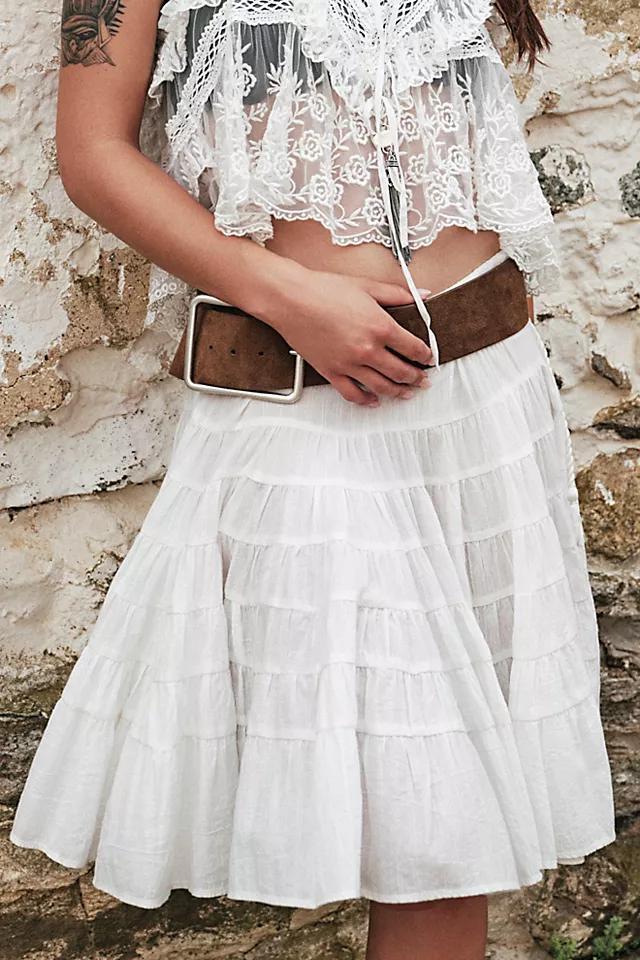 Many Layers Solid Midi Skirt Product Image