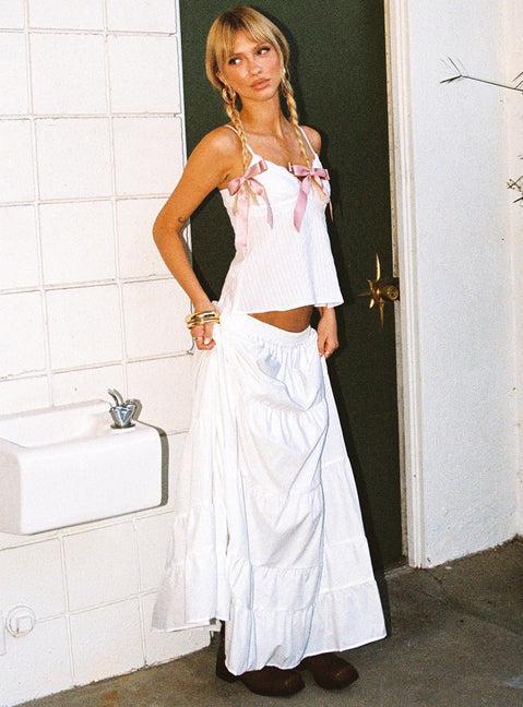Garden Party Maxi Skirt White Product Image