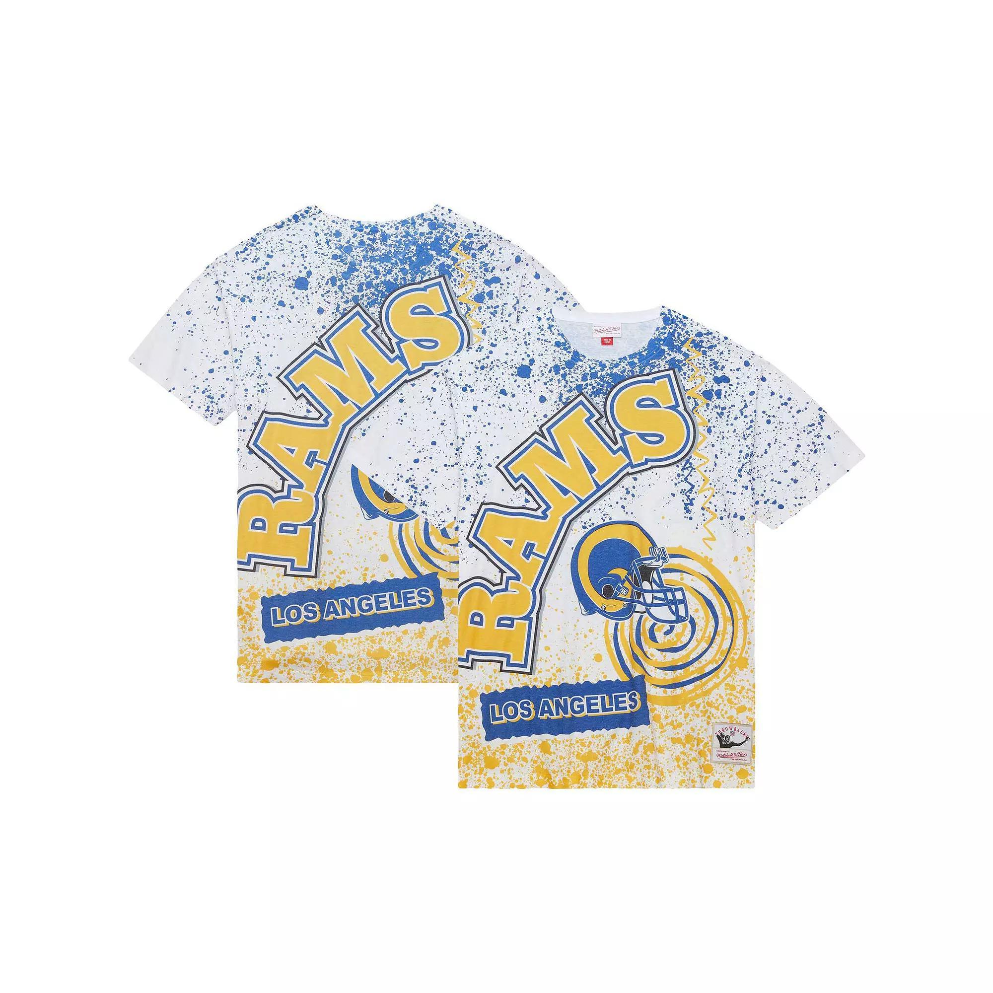 Men's Mitchell & Ness White Los Angeles Rams Team Burst Sublimated T-Shirt, Size: Large Product Image