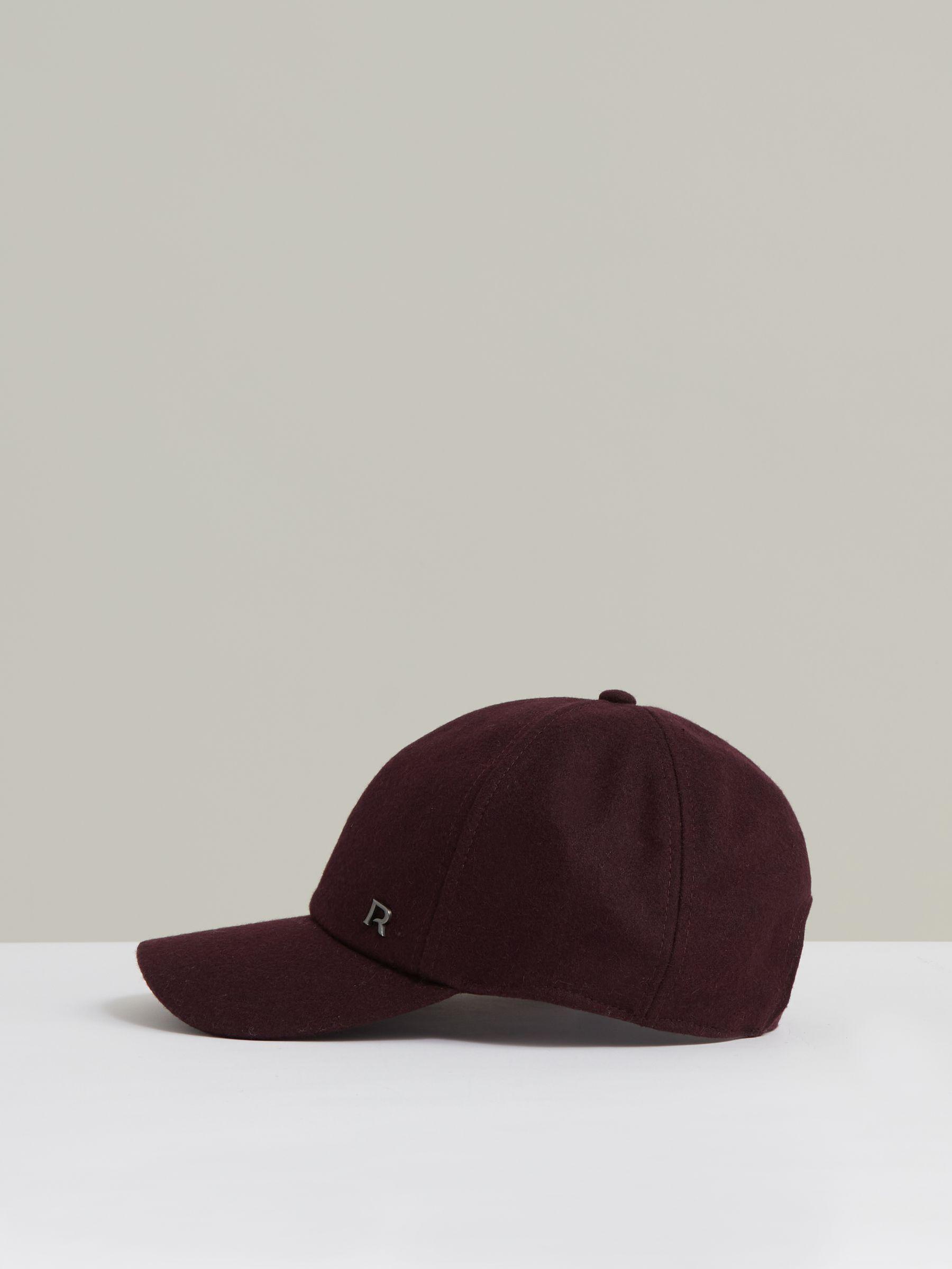 Wool Blend Flannel Baseball Cap in Burgundy Product Image