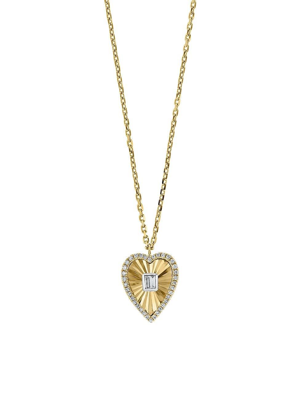 Womens 14K Yellow Gold & 0.21 TCW Diamond Necklace Product Image