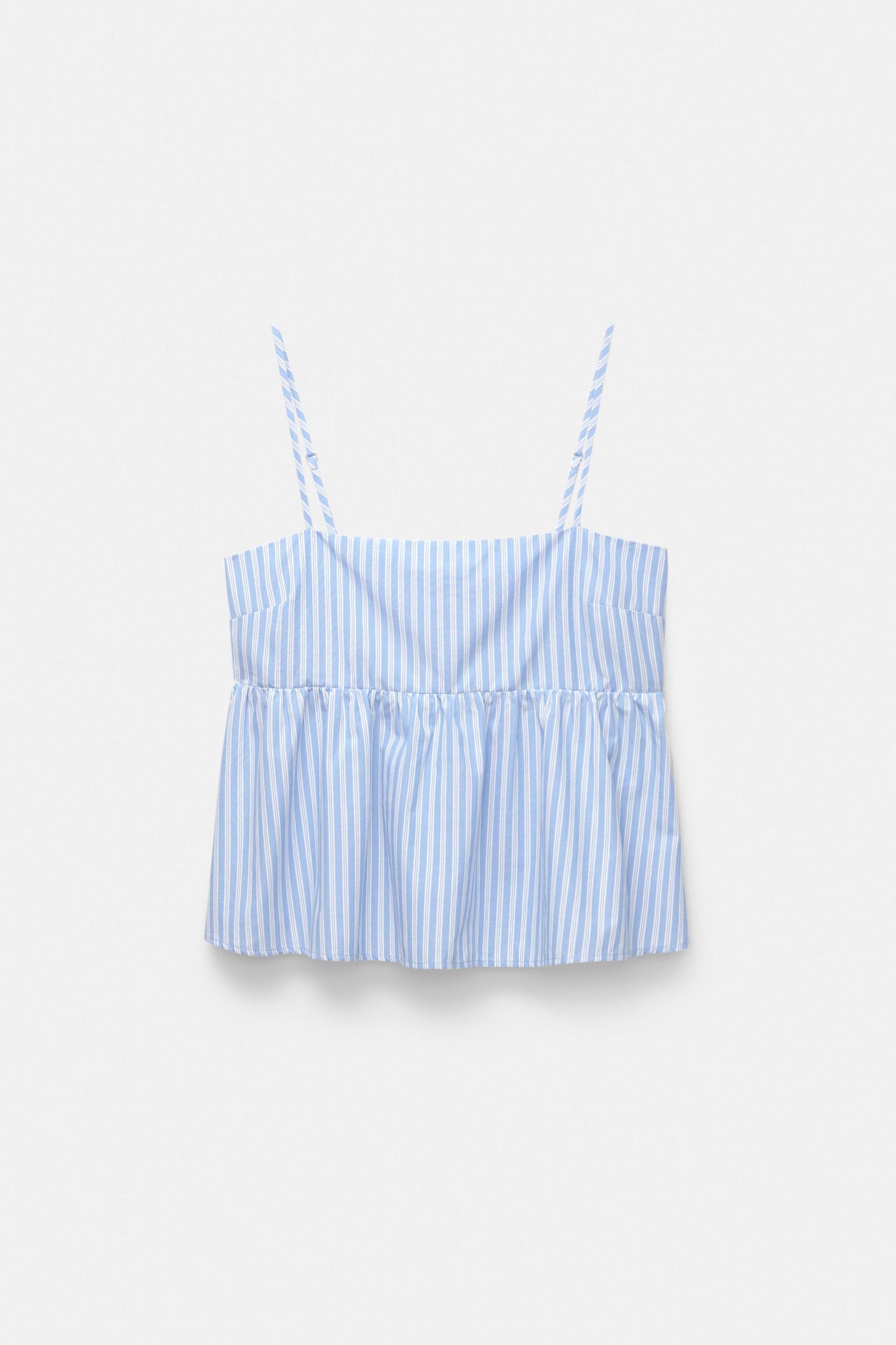 Striped poplin top Product Image