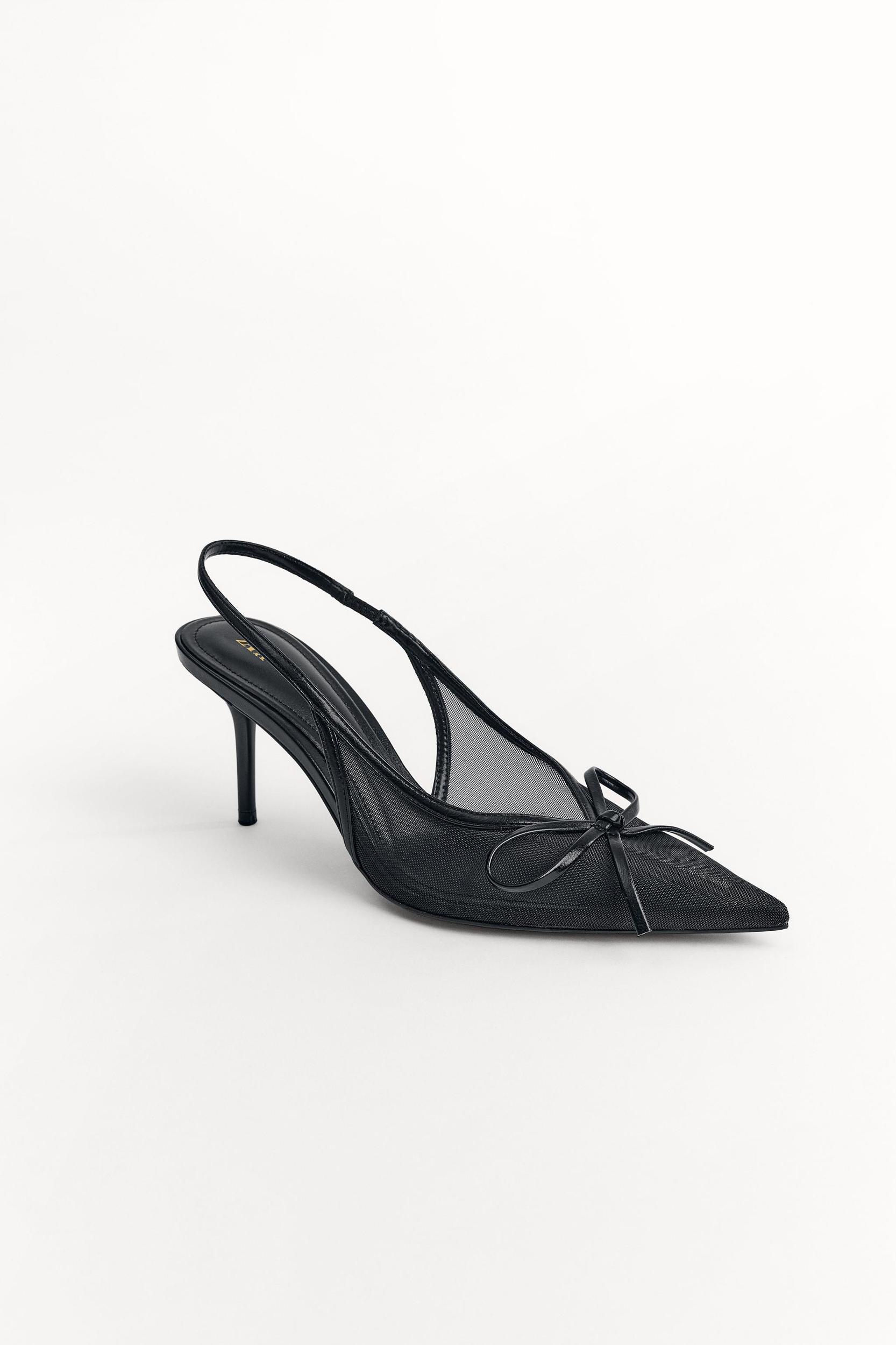 MESH SLINGBACK PUMPS WITH BOW Product Image