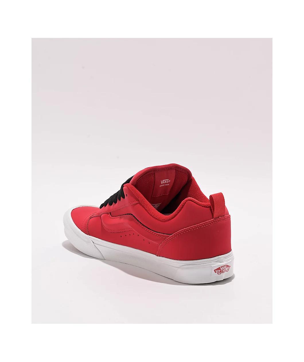 Vans Knu Skool Red & Black Skate Shoes Product Image