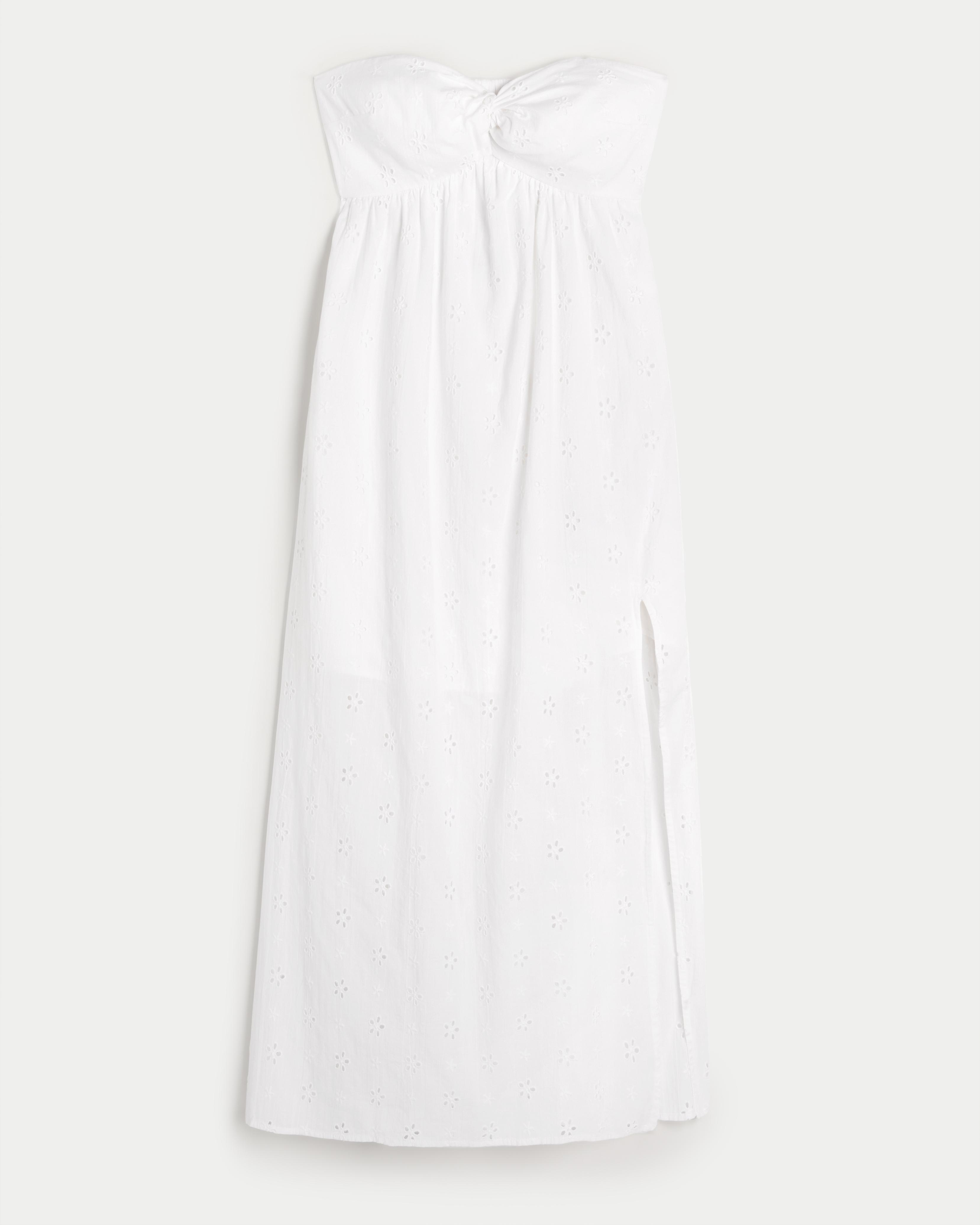 Twist Bust Strapless Midi Dress Product Image