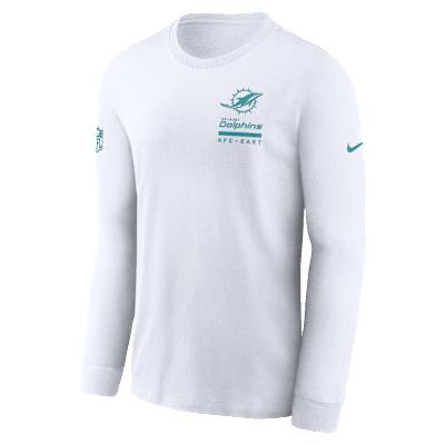 Miami Dolphins Sideline Team Issue Nike Mens Dri-FIT NFL Long-Sleeve T-Shirt | 02EW10A9P-2ZH Product Image