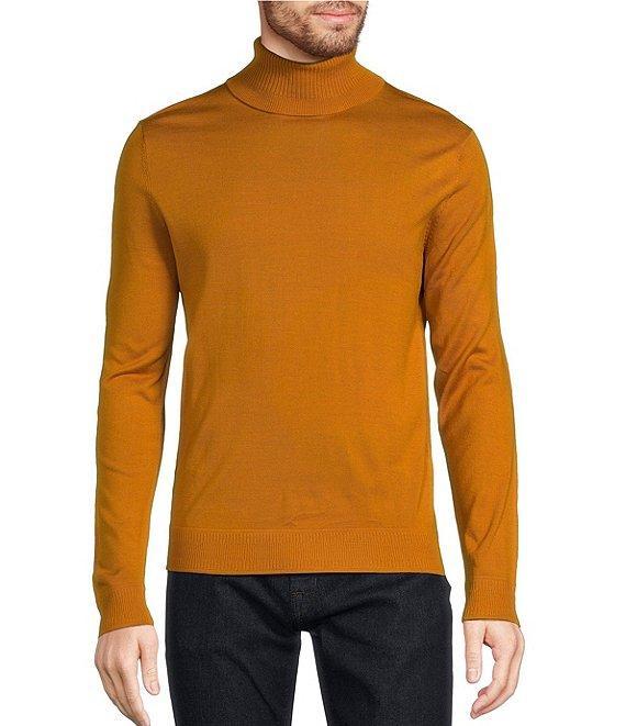 Murano Solid Performance Textured Long Sleeve Turtleneck Sweater Product Image