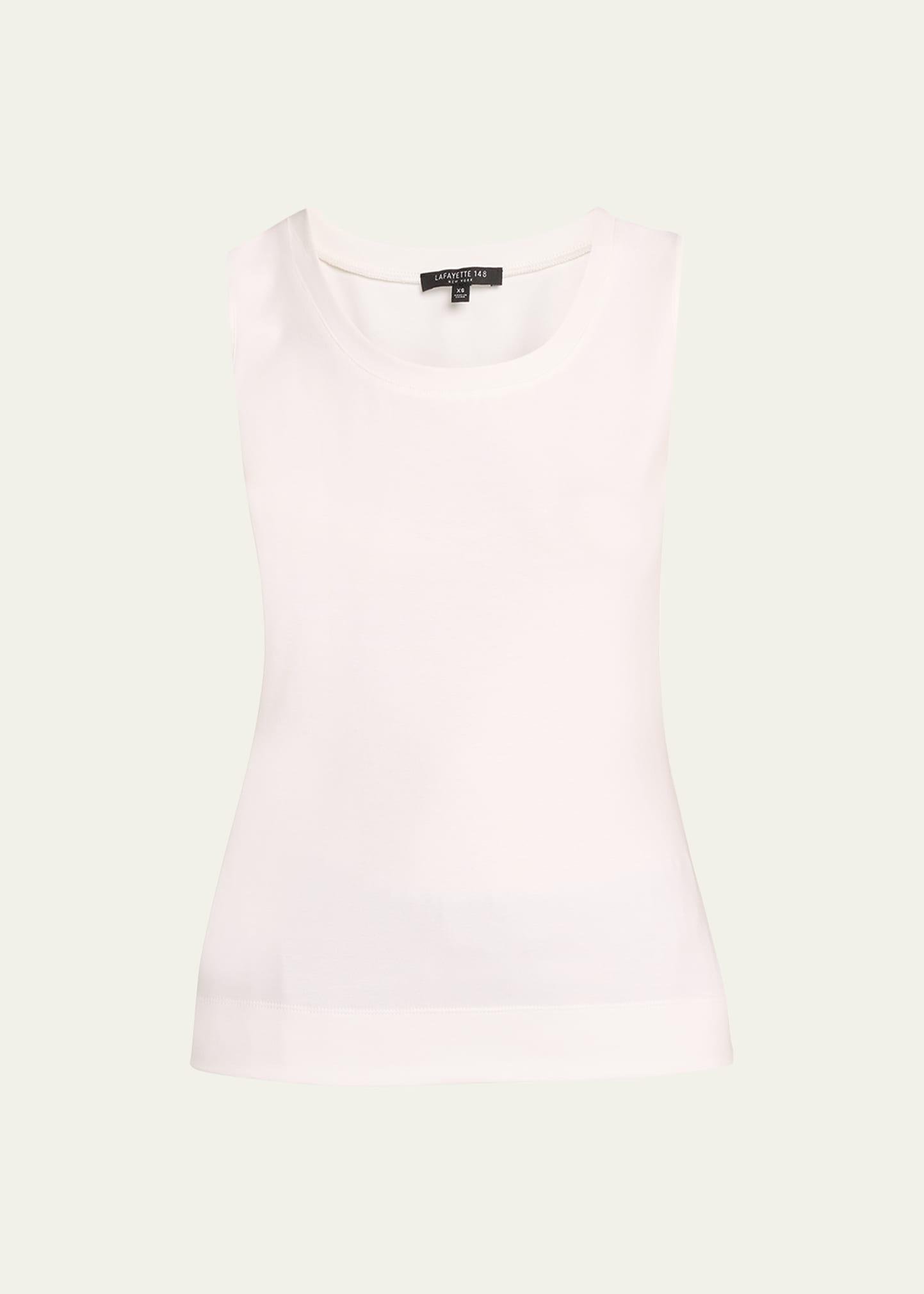 Stretch Cotton Scoop Neck Tank Product Image