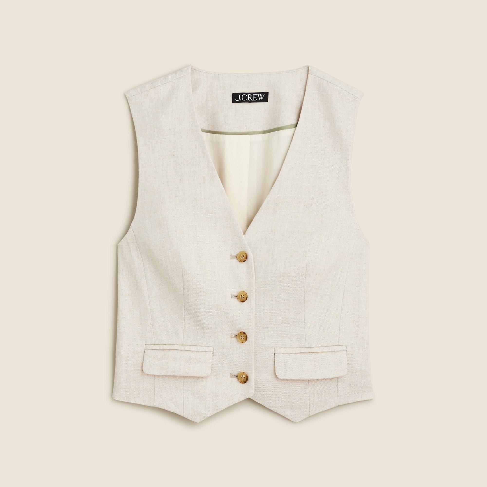 Classic vest in stretch linen blend Product Image