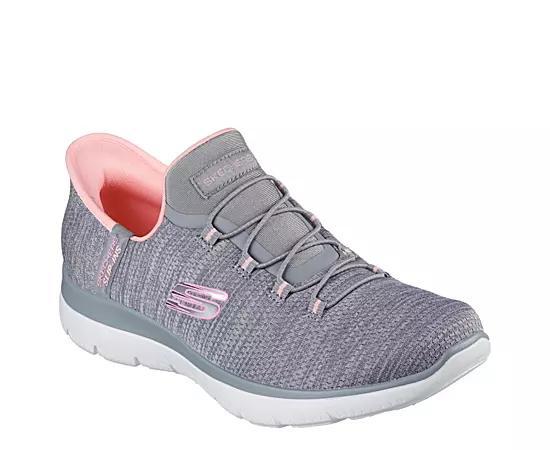 Skechers Hands Free Slip-ins® Summits Everyday Set Women's Sneakers, Size: 8 Wide, Gray Pink Product Image