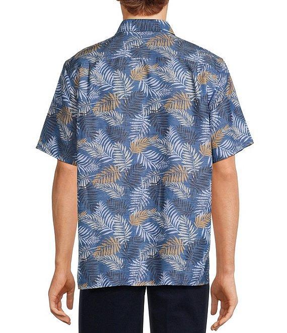 Roundtree & Yorke Big & Tall Short Sleeve Leaf Print Sport Shirt Product Image