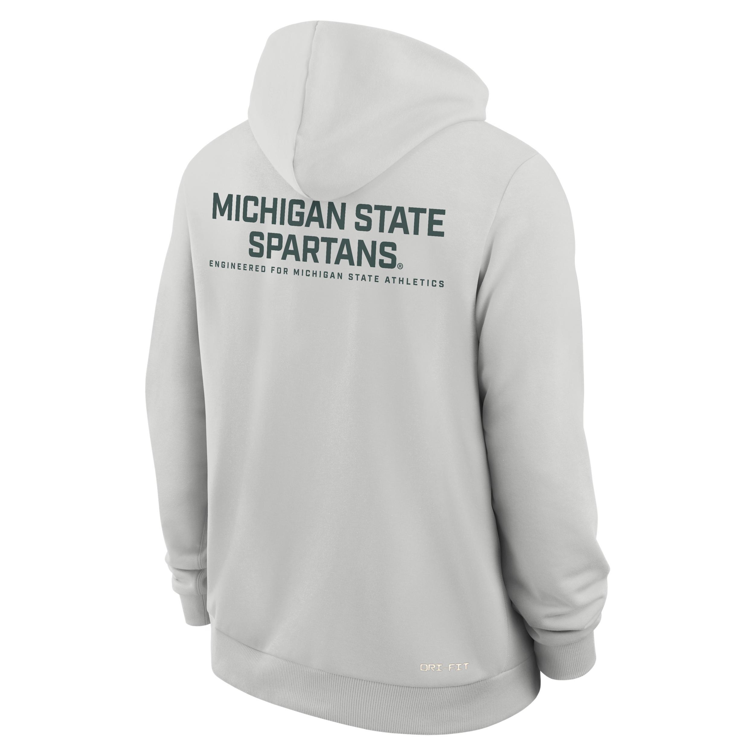 Michigan State Sideline Nike Mens Dri-FIT College Full-Zip Hoodie | 03AV0BBMST-WZZ Product Image