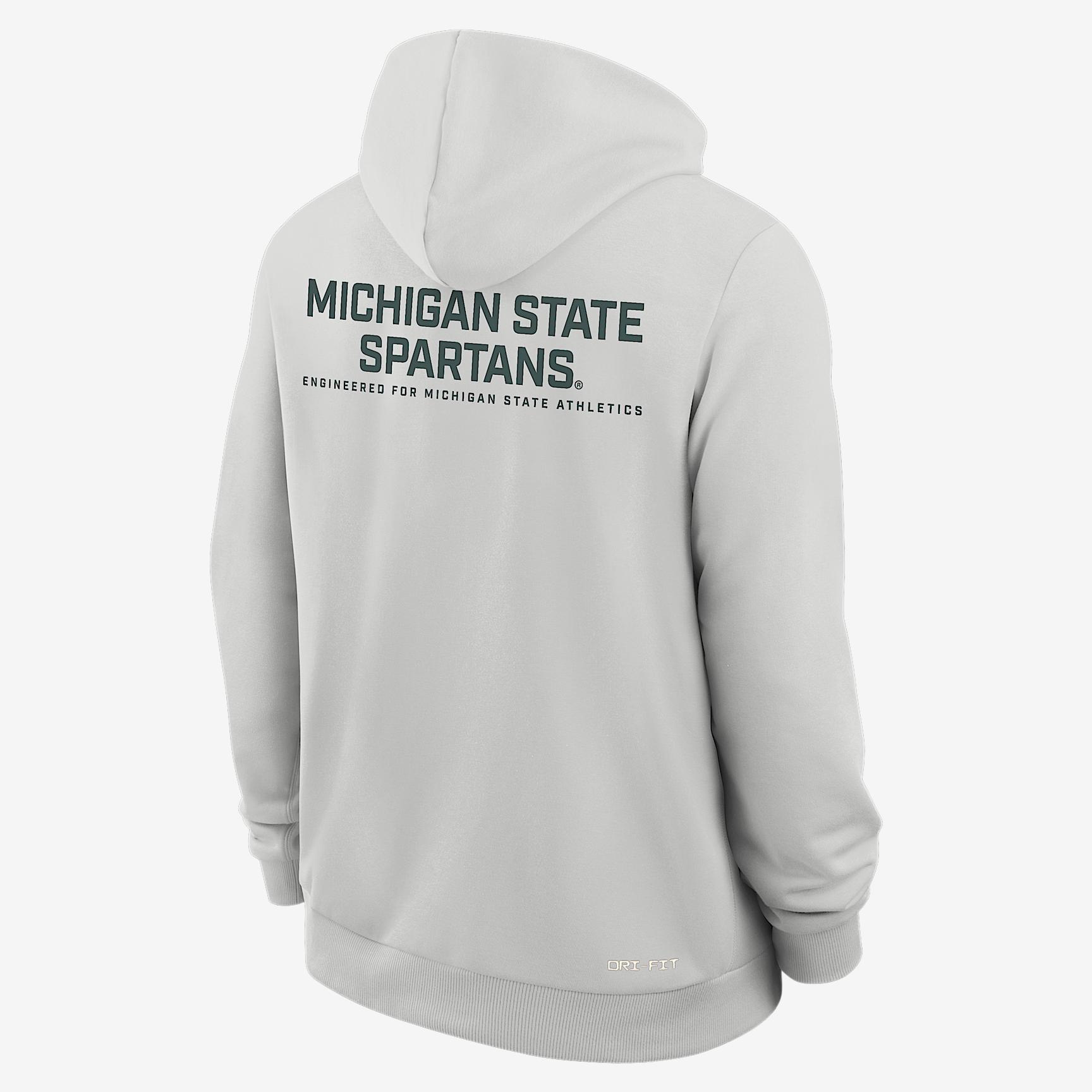 Michigan State Sideline Nike Mens Dri-FIT College Full-Zip Hoodie | 03AV0BBMST-WZZ Product Image