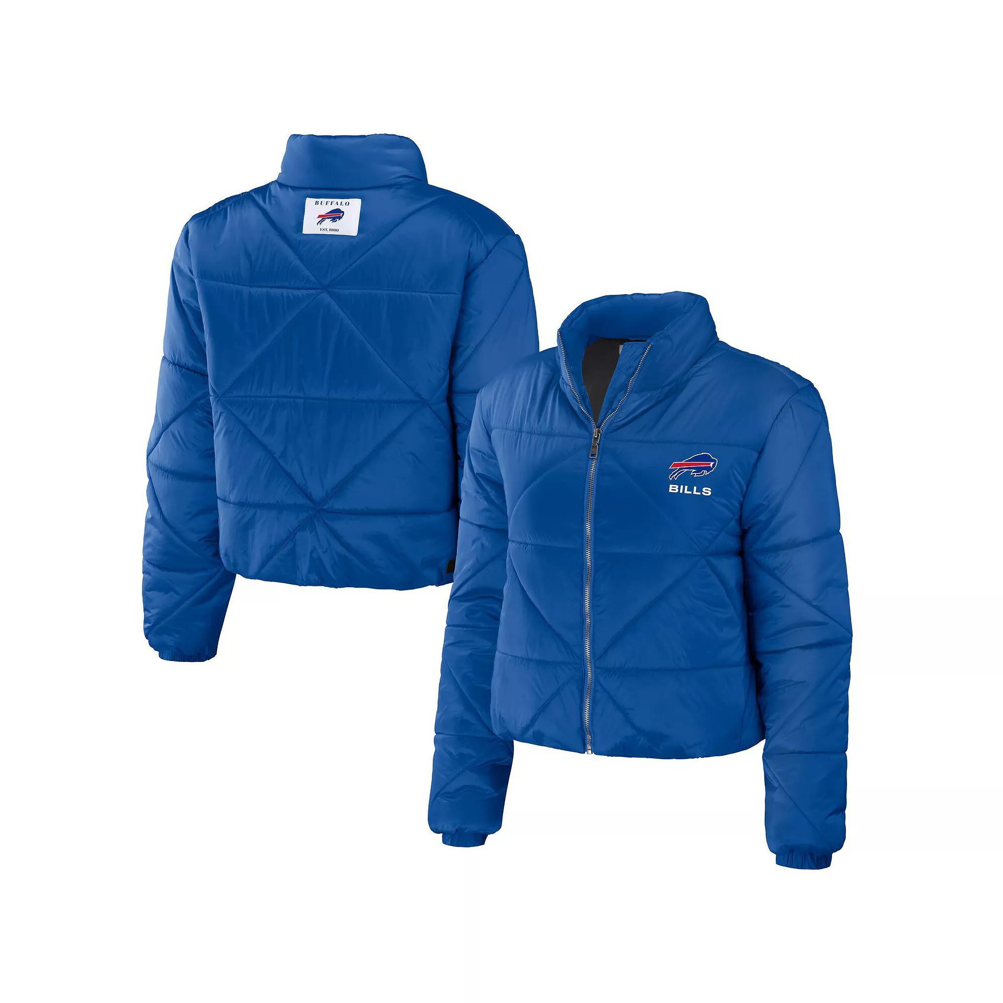 Women's WEAR by Erin Andrews Royal Buffalo Bills Cropped Puffer Full-Zip Jacket,  Product Image