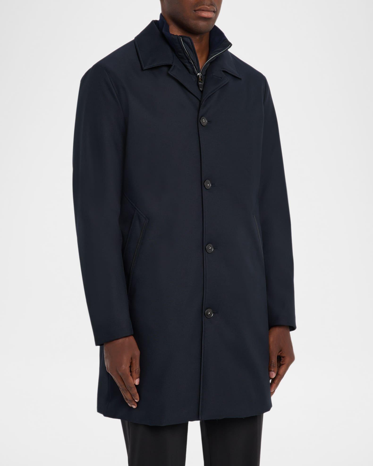 Men's Single-Breasted Technical Raincoat  Product Image