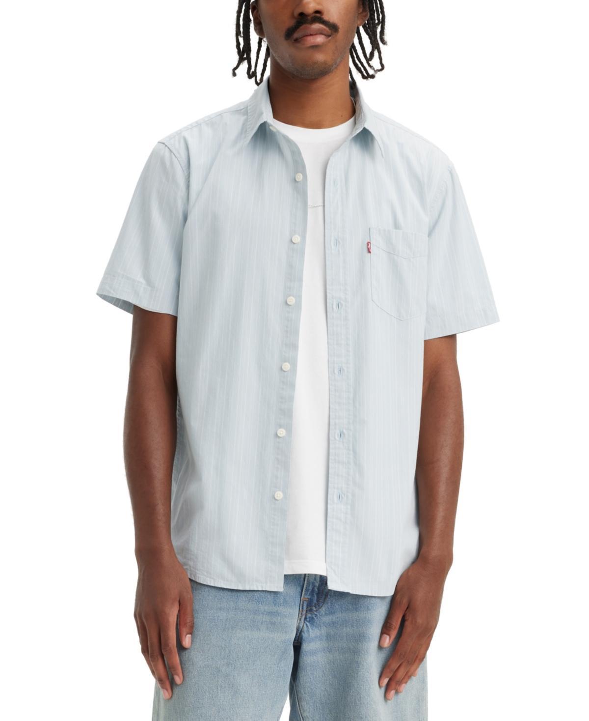 Men's Levi's® Classic Standard Fit Short Sleeve Shirt, Size: Small, Deja Vu Blue Product Image