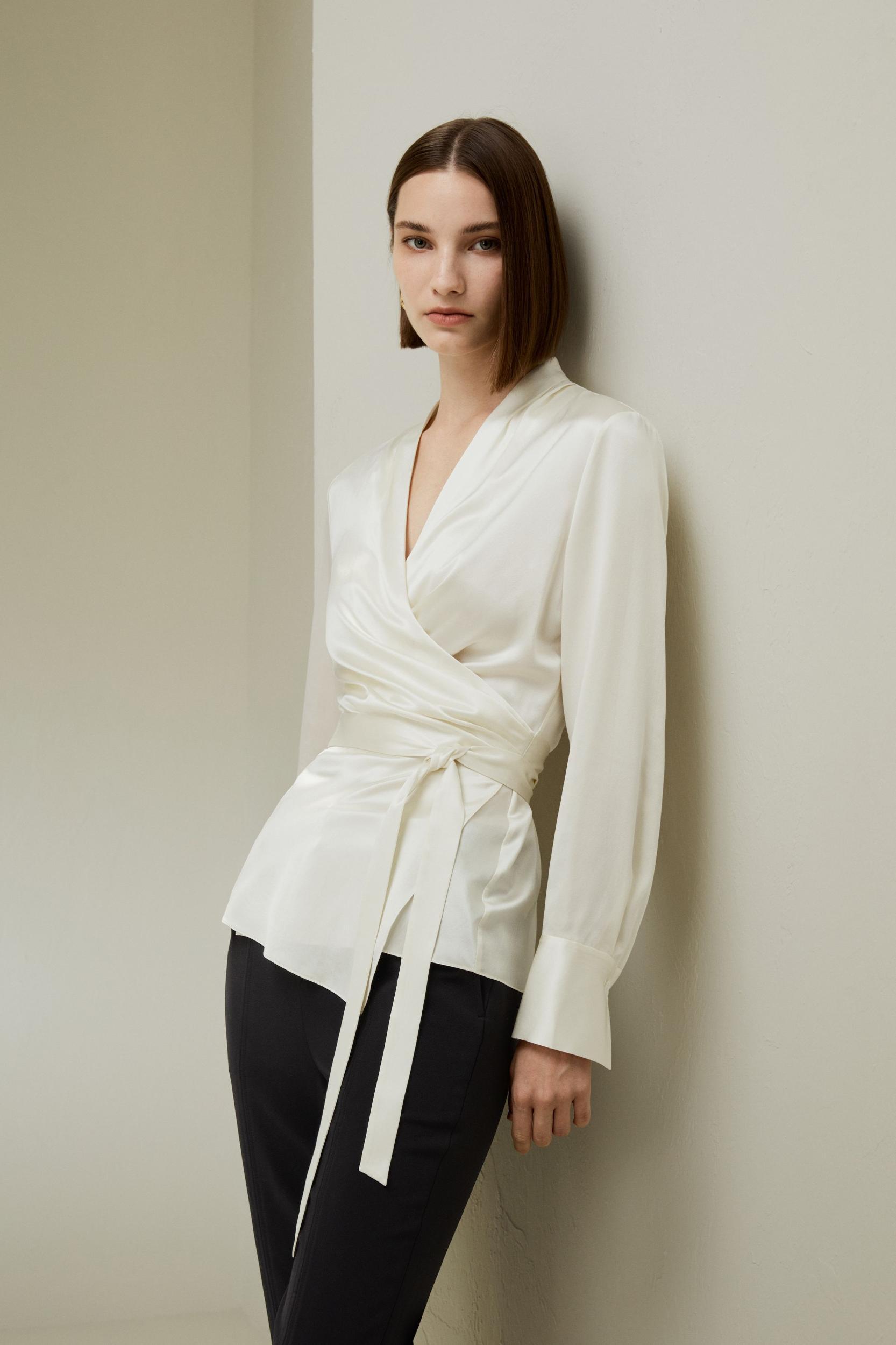Silk Wrap Blouse Product Image