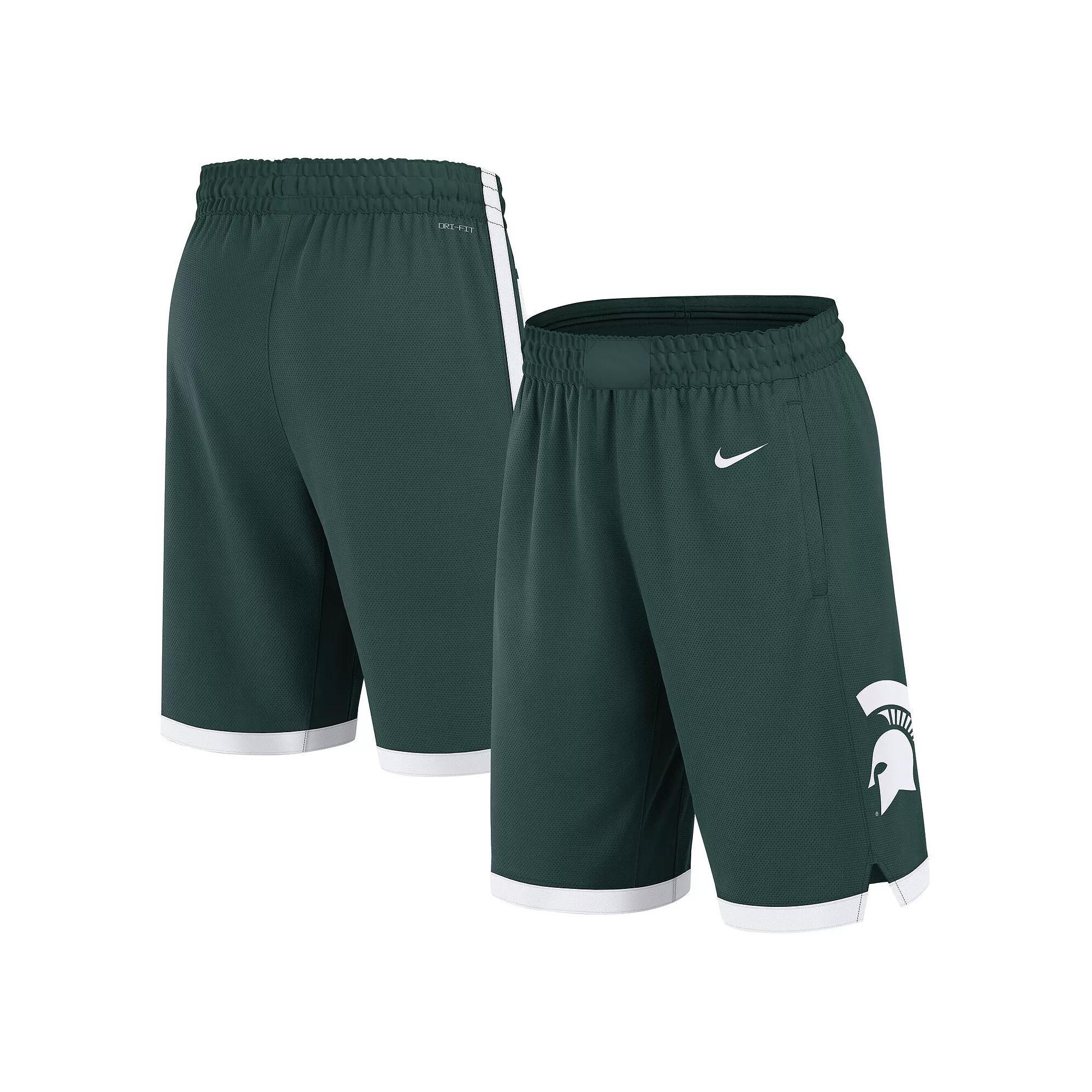 Men's Nike Green Michigan State Spartans Road Replica Performance Basketball Shorts,  Product Image