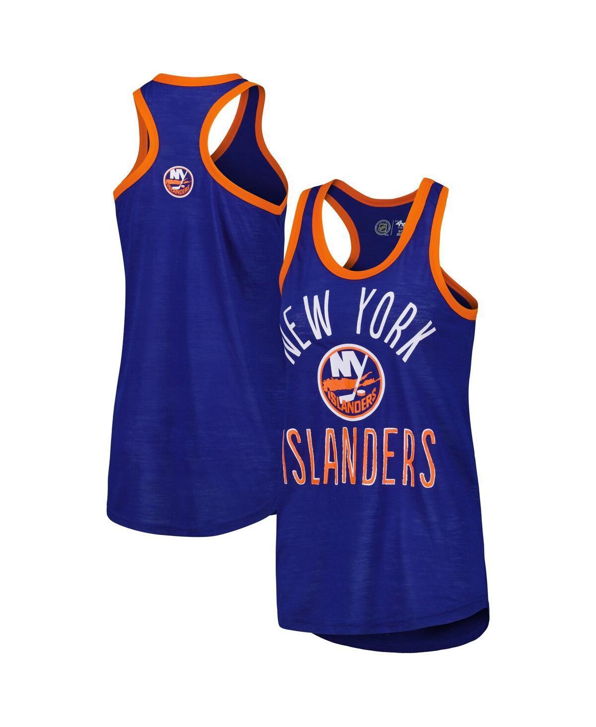 Women's G-III 4Her by Carl Banks Royal New York Islanders First Base Racerback Scoop Neck Tank Top, Size: Small, Isl Blue Product Image